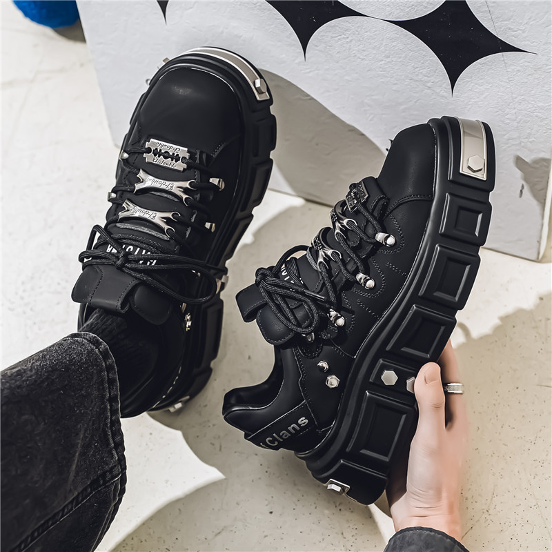 BINGO DUCK Мужские скейтерские кроссовки Mid Top черные, цвет Black — фото 2