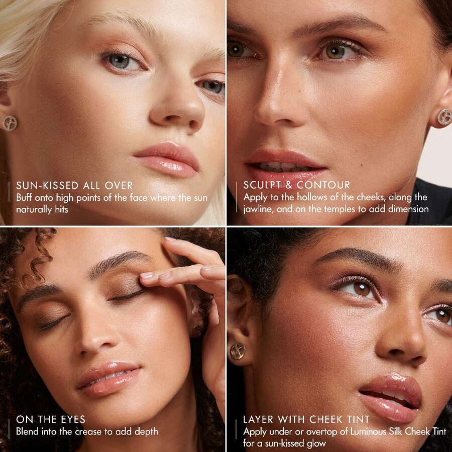 Сияющая шелковистая кремовая бронзирующая пудра Armani Beauty, 0.63 oz, 100 sunkissed sand — фото 3