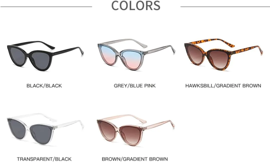 

Солнцезащитные очки «кошачий глаз» в крупной оправе для женщин, солнцезащитные очки с градиентными линзами, защита от УФ-излучения UV400 TOIPASTN, Black