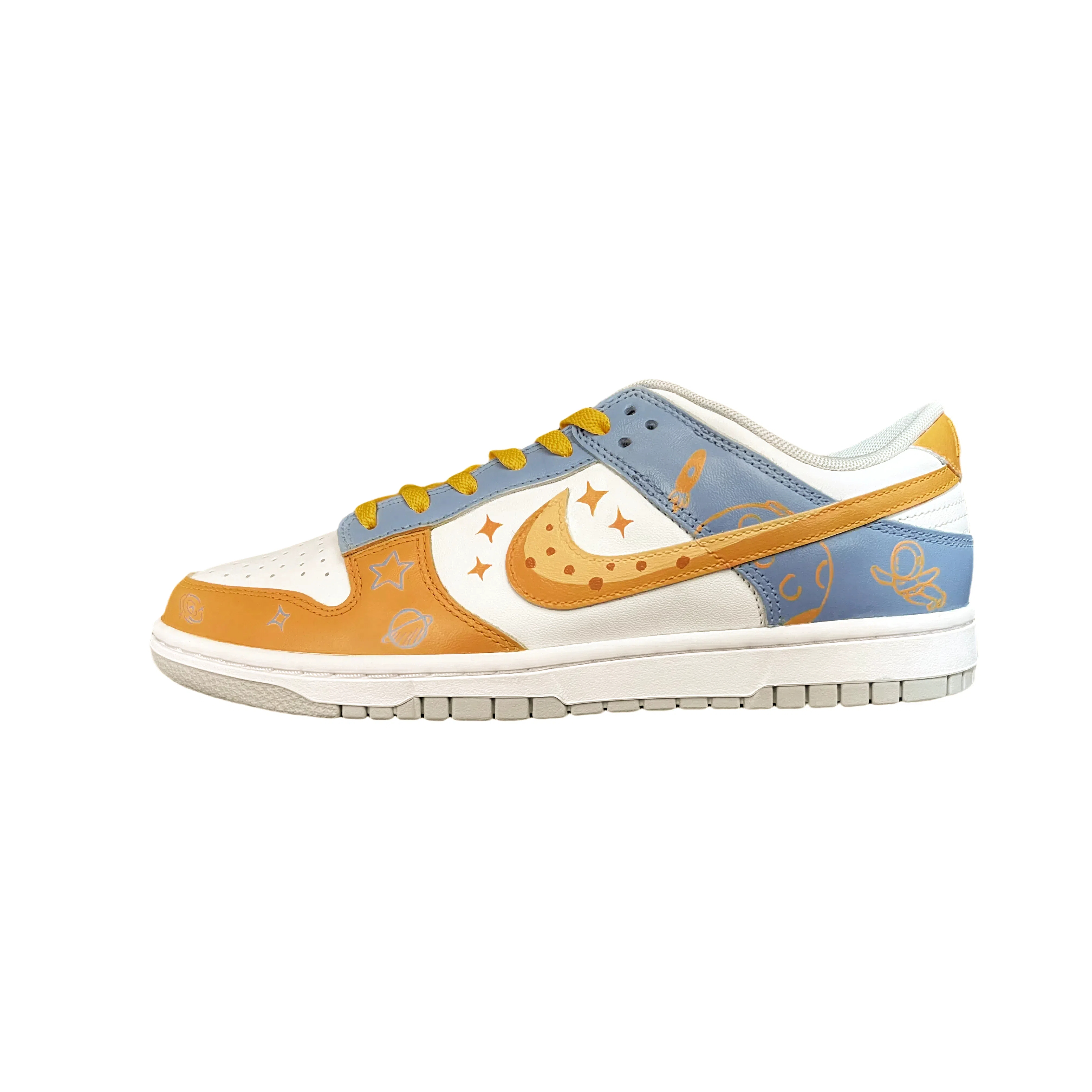 

Nike Кроссовки для скейтбординга Dunk Anti-Slip, износостойкие, низкие, мужские, белые, синие, желтые