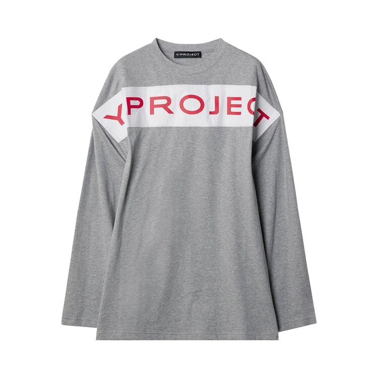

Футболка Y/Project Scrunched Logo Long-Sleeve T-Shirt, цвет Grey Melange