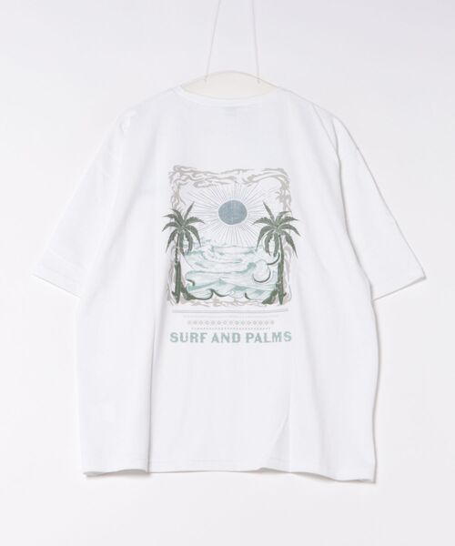 

Мужская футболка с принтом SURF & Palms, бренд Adriano Kahiko, белый