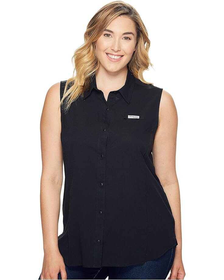 

Рубашка Columbia Plus Size Tamiami Sleeveless, черный