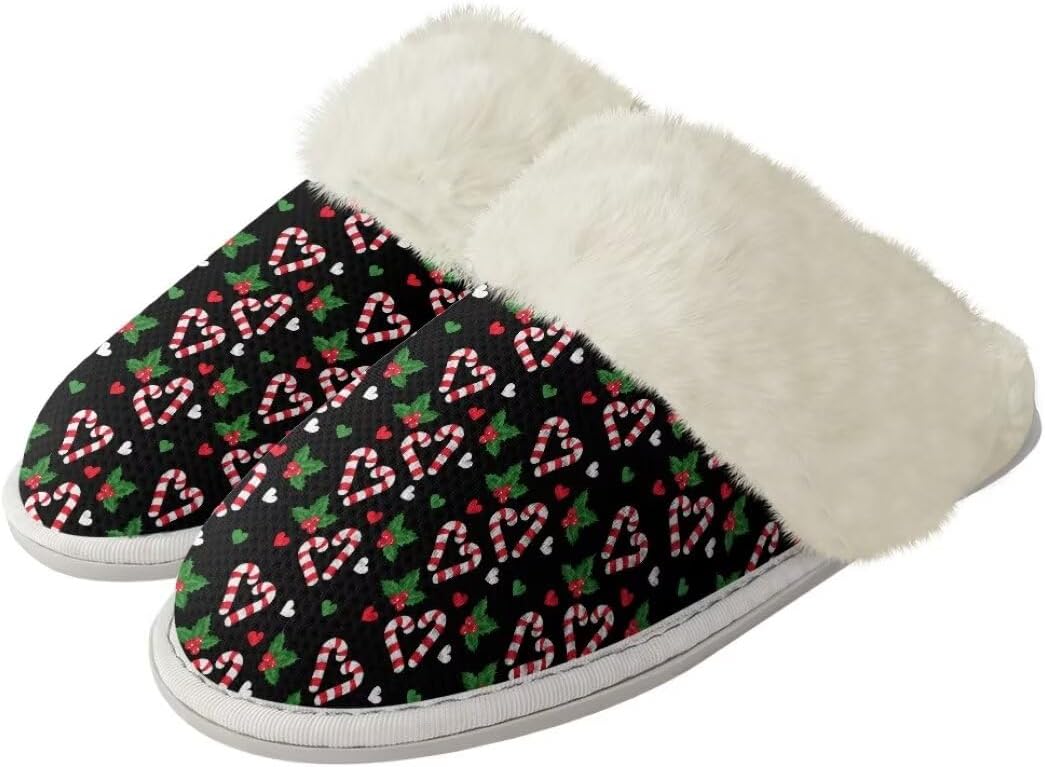 

Женские и мужские рождественские пушистые тапочки xixirimido с противоскользящей подошвой для дома и улицы, Christmas Love