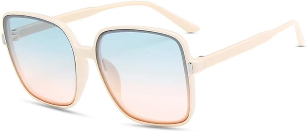 

Солнцезащитные очки с защитой UV400 | Большая оправа, линзы конфетного цвета | Для женщин и мужчин, для занятий спортом на открытом воздухе и вождения DSVIGF, Beige Blue Pink