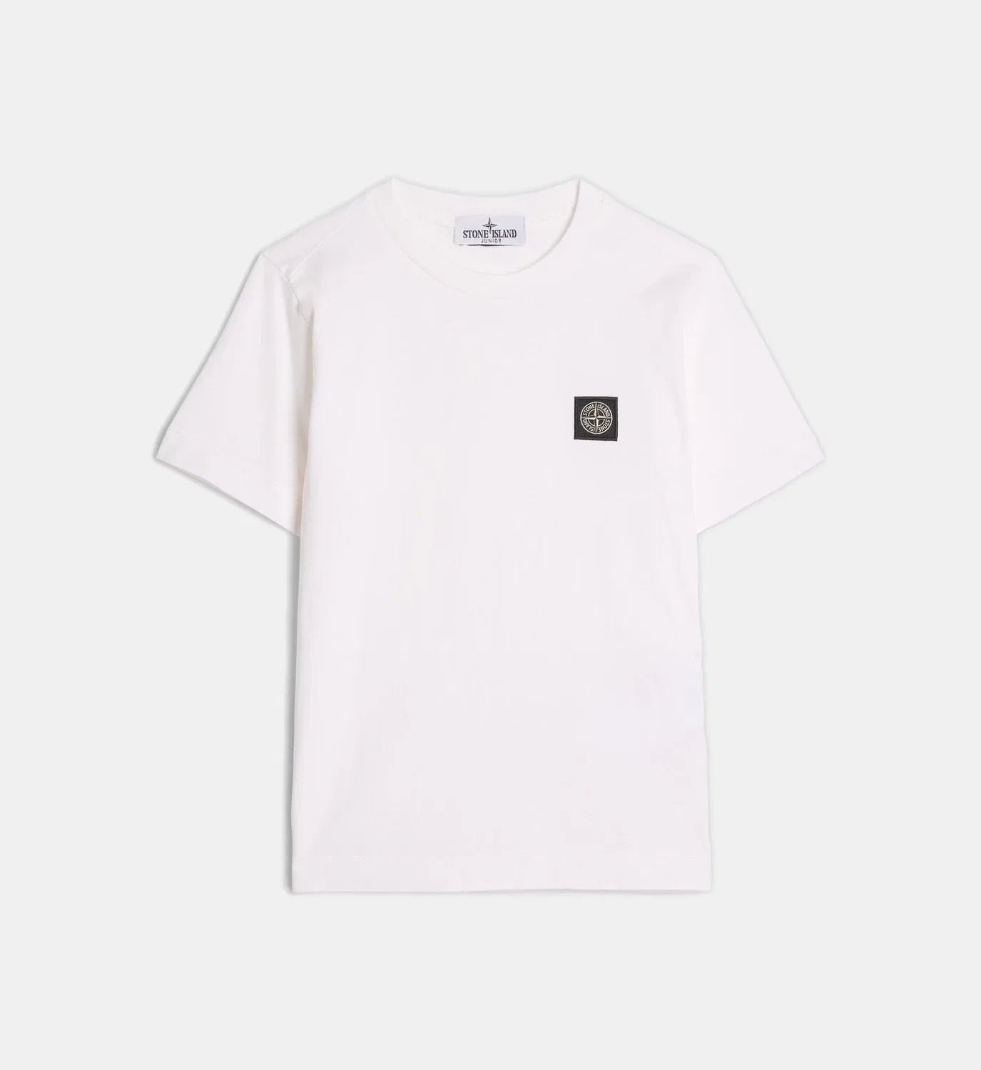 Хлопковая футболка с фирменным патчем Stone Island, белый