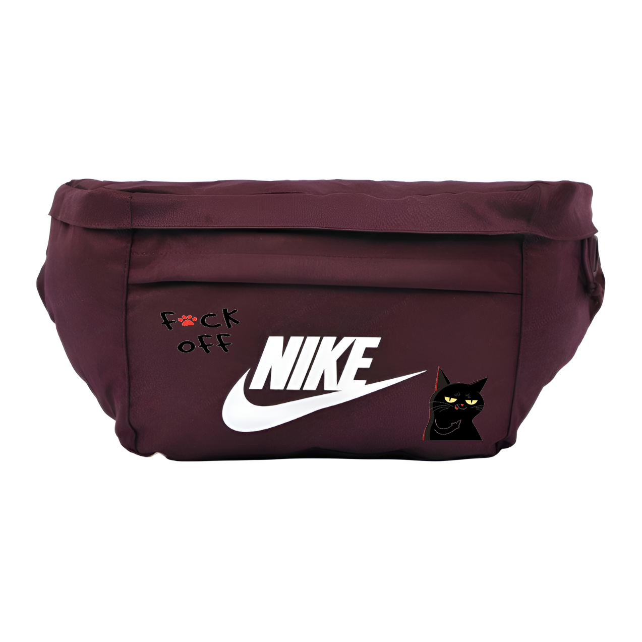 

Фабричный принтованный поясной рюкзак кроссбоди Regular Unisex Burgundy Nike, черный cat