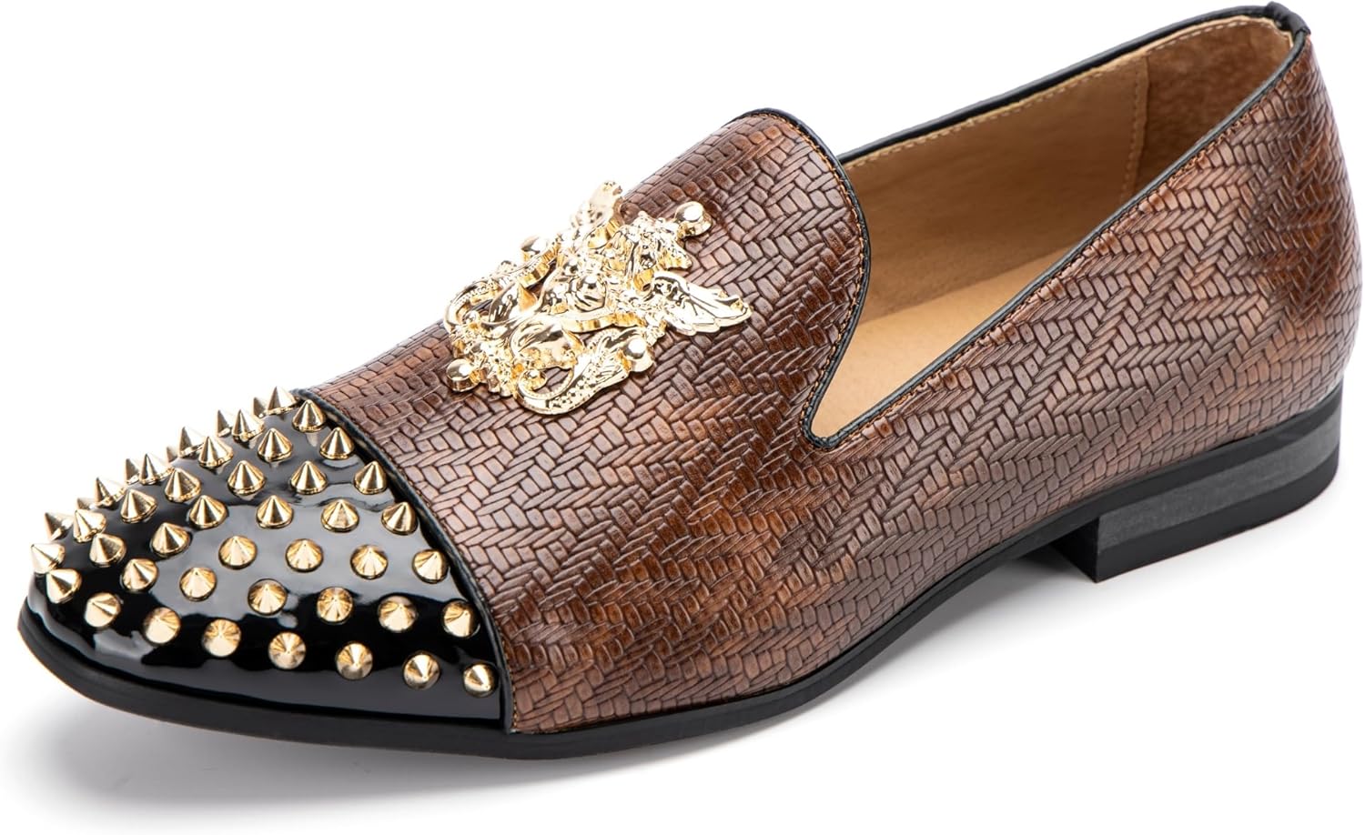 

Мужские бархатные лоферы Meijiana с металлическими украшениями, праздничные роскошные лоферы, Brown-15