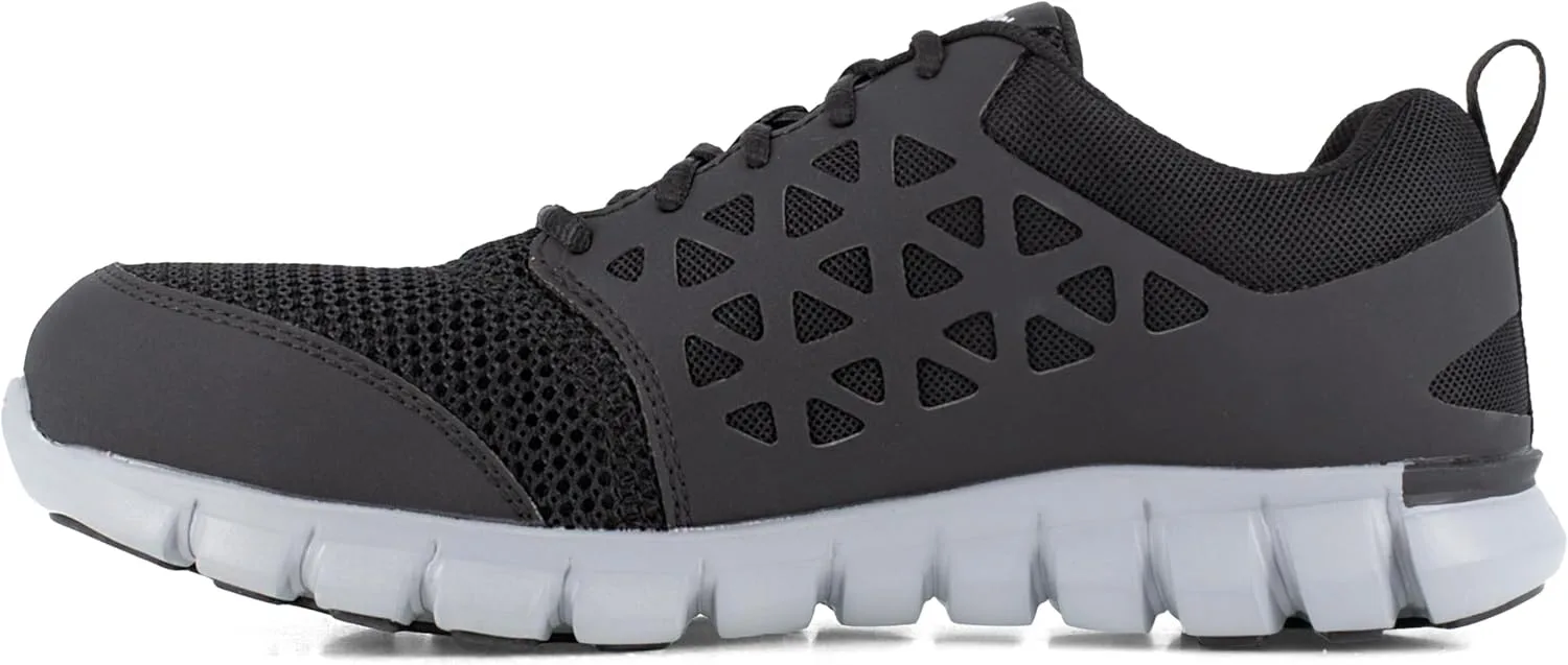 Мужские рабочие кроссовки Reebok Sublite Cushion Safety Toe предназначены для промышленного и производственного использования, черный
