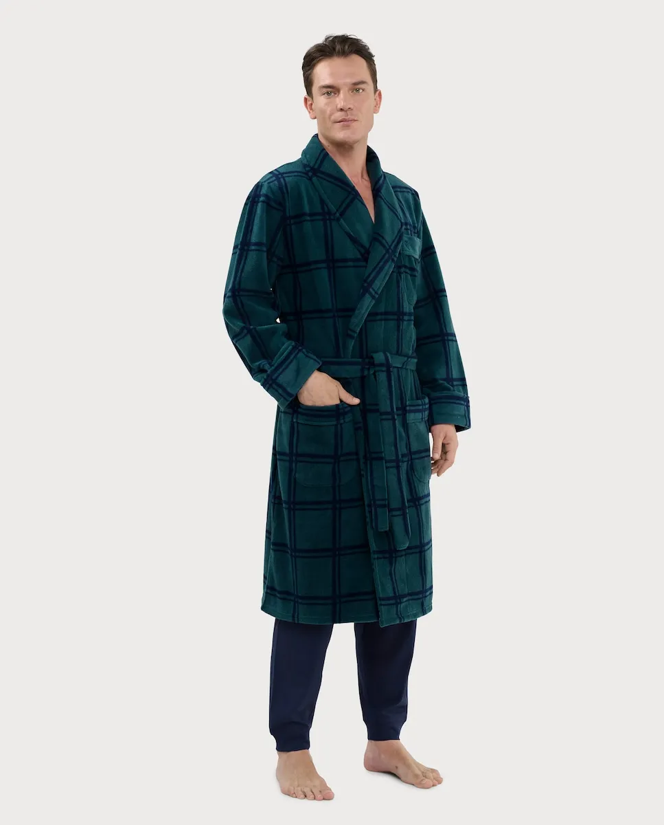 

Длинный мужской флисовый халат El Búho Nocturno, зеленый