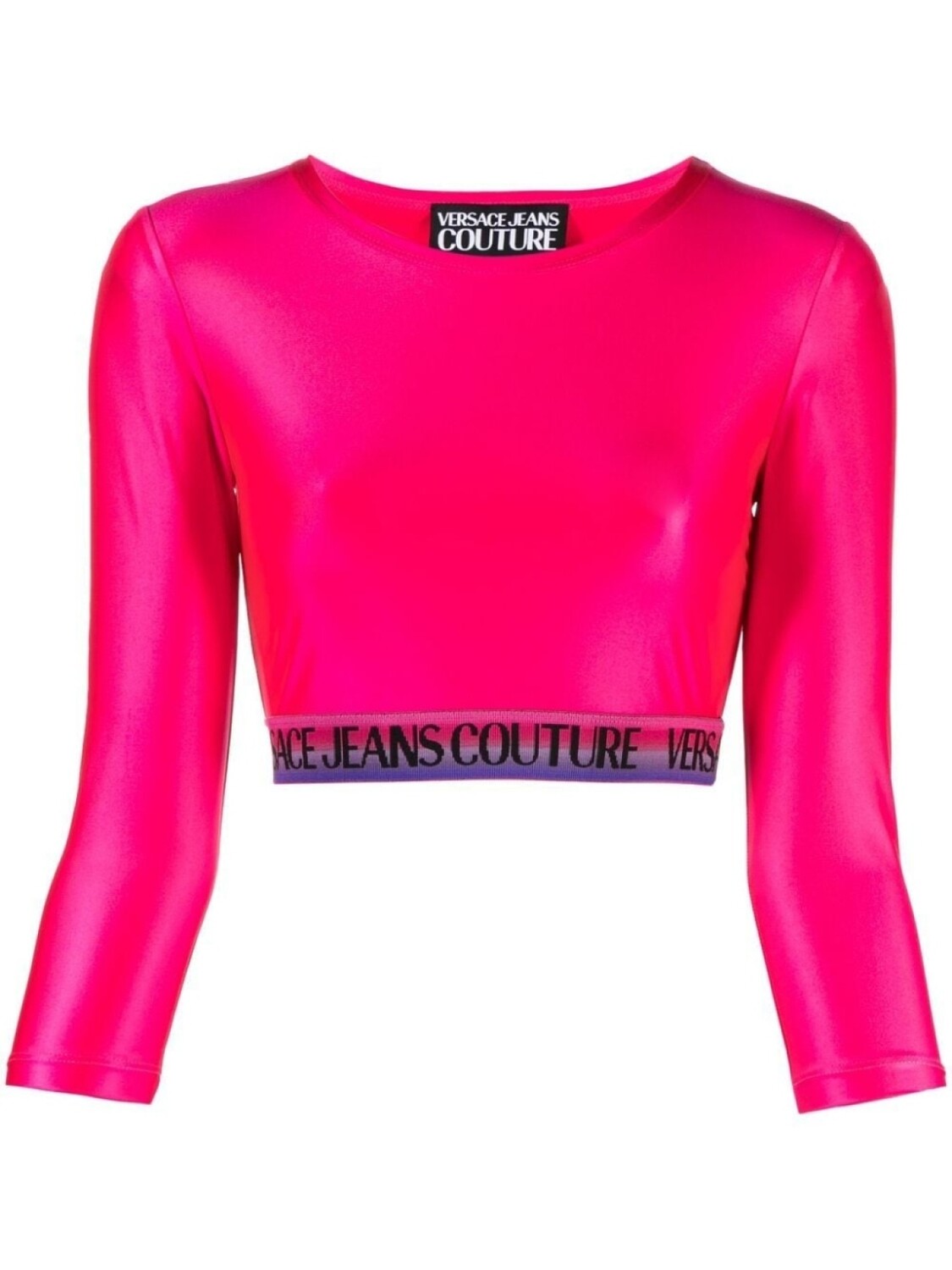 

Укороченный топ с логотипом Versace Jeans Couture, розовый