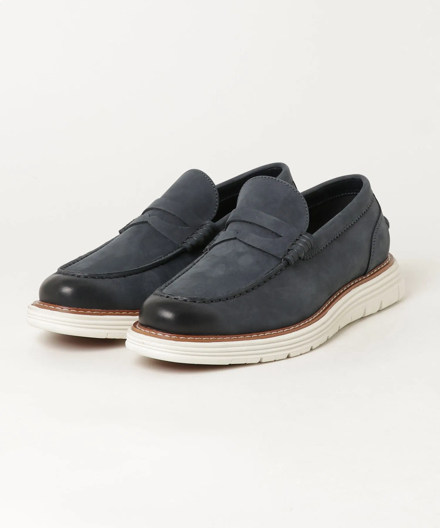 Мужские кожаные лоферы ROCKPORT Cambridge Ease тёмно-синие — фото 2