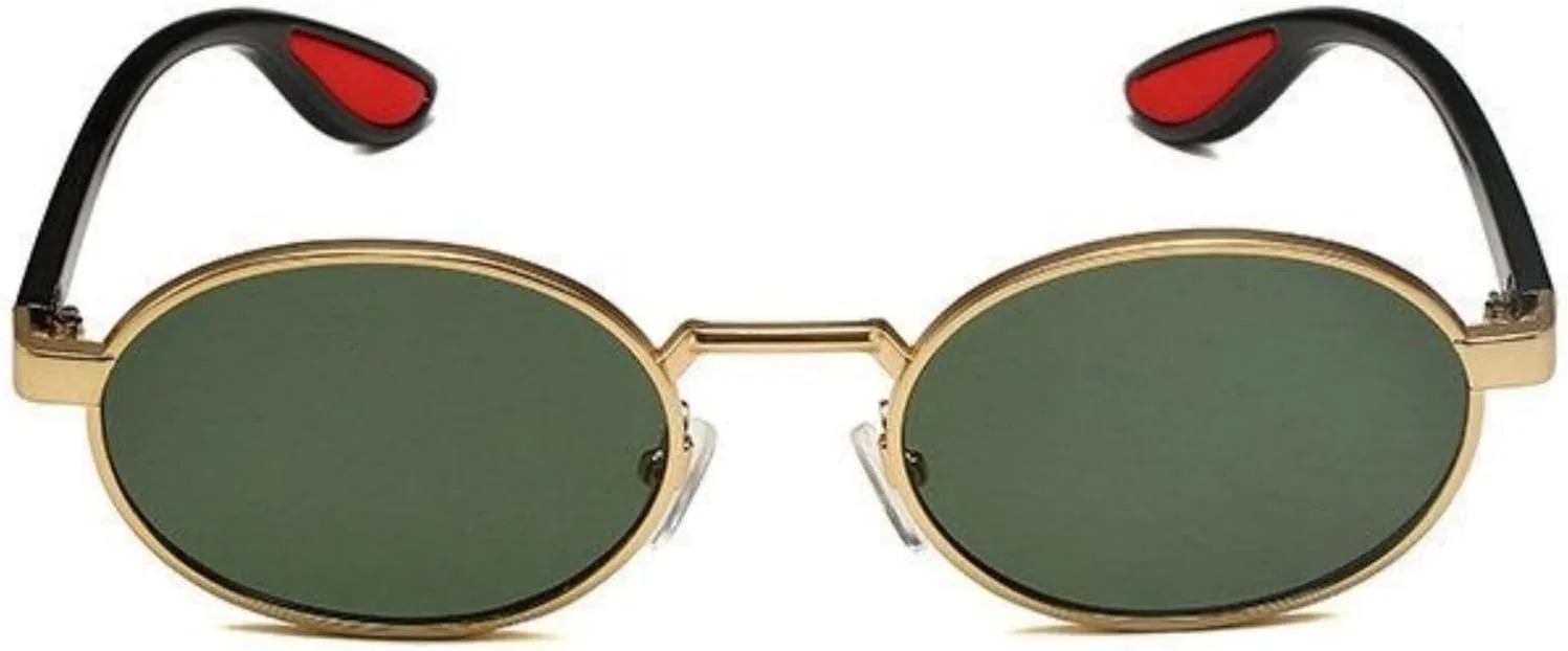 

Солнцезащитные очки COTIA Fashion Small Metal Oval для женщин в стиле ретро-панк для мужчин, модные классические солнцезащитные очки с оправой UV400, Green