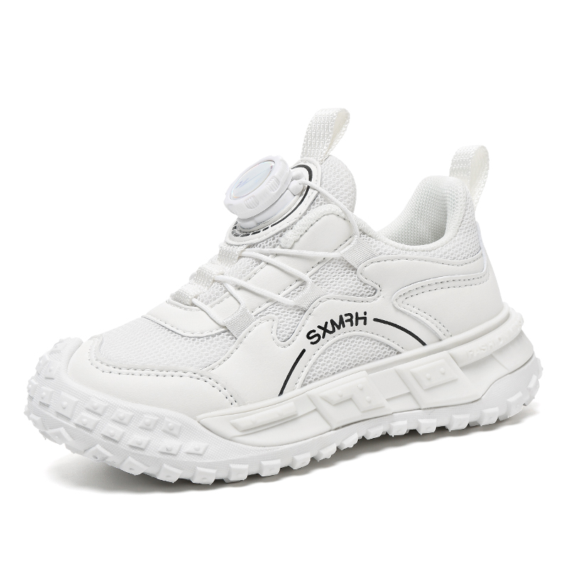 

Кроссовки для бега для детей и подростков: нескользящие, износостойкие, дышащие, легкие, с амортизацией Binary, белый