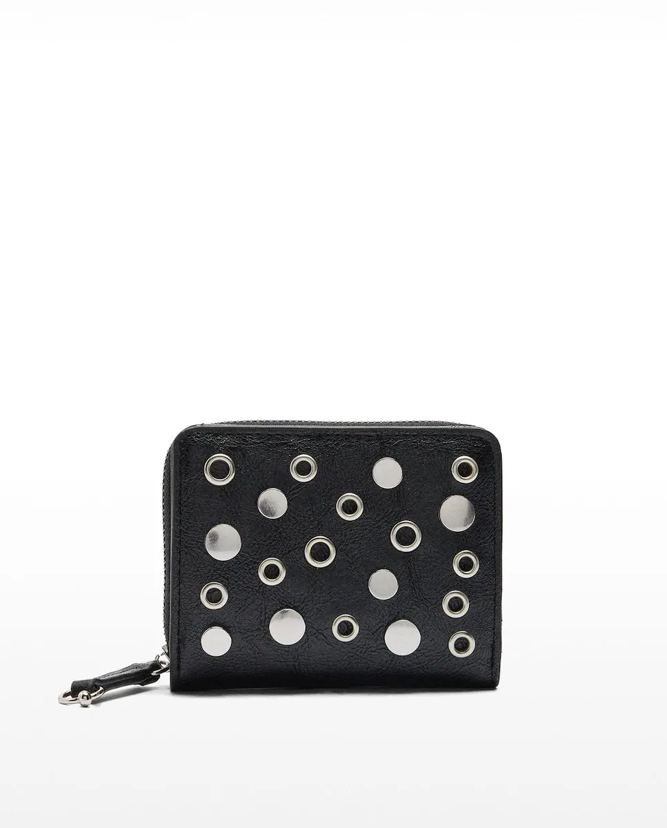 

Маленькая женская сумка с заклепками и молнией Parfois, черный