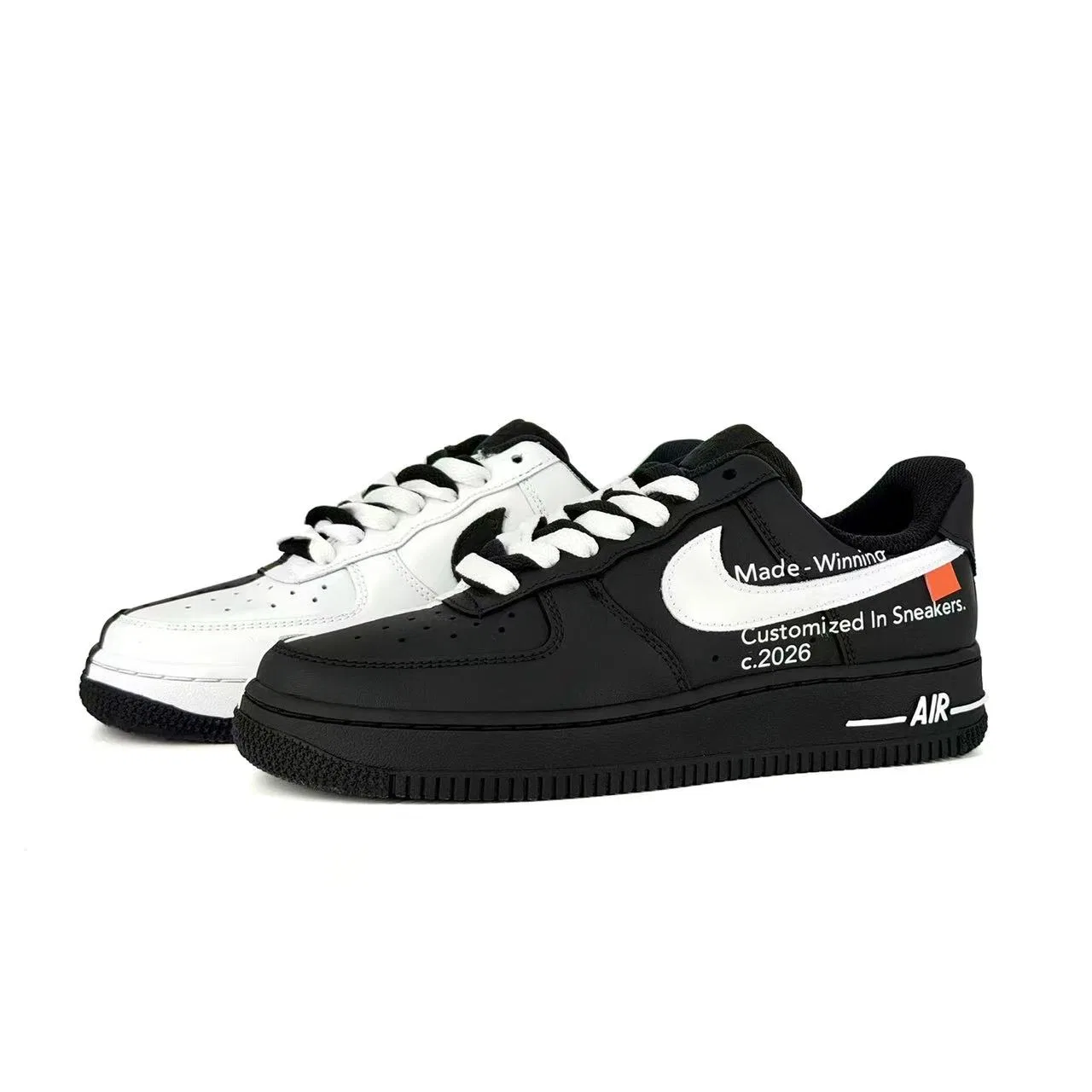 Кроссовки спортивные Nike Air Force 1 Black White Double Demons Black — фото 4