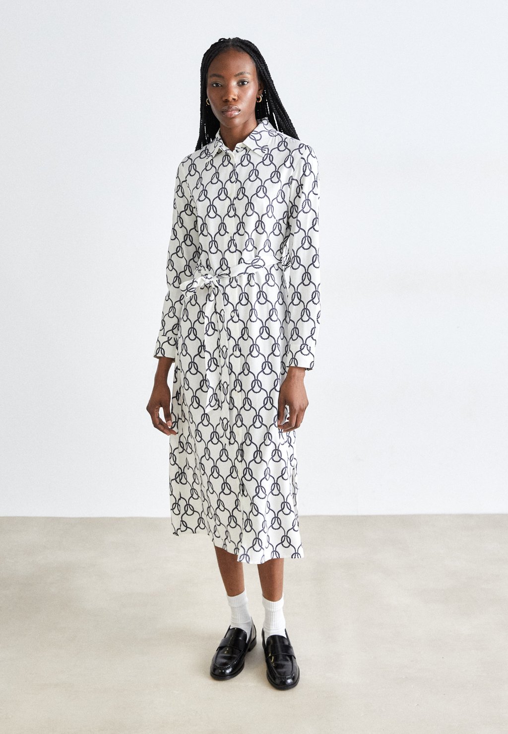 

Платье-рубашка SLIM ROPE SHIRT DRESS GANT, молочный