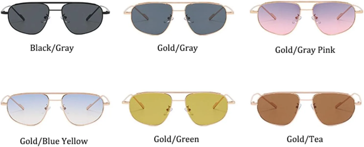 

Женские ретро-солнцезащитные очки из сплава в винтажном стиле, маленькая металлическая оправа, панк-стиль, двойная защита от УФ-излучения UV400 VFDHN, Black Gray