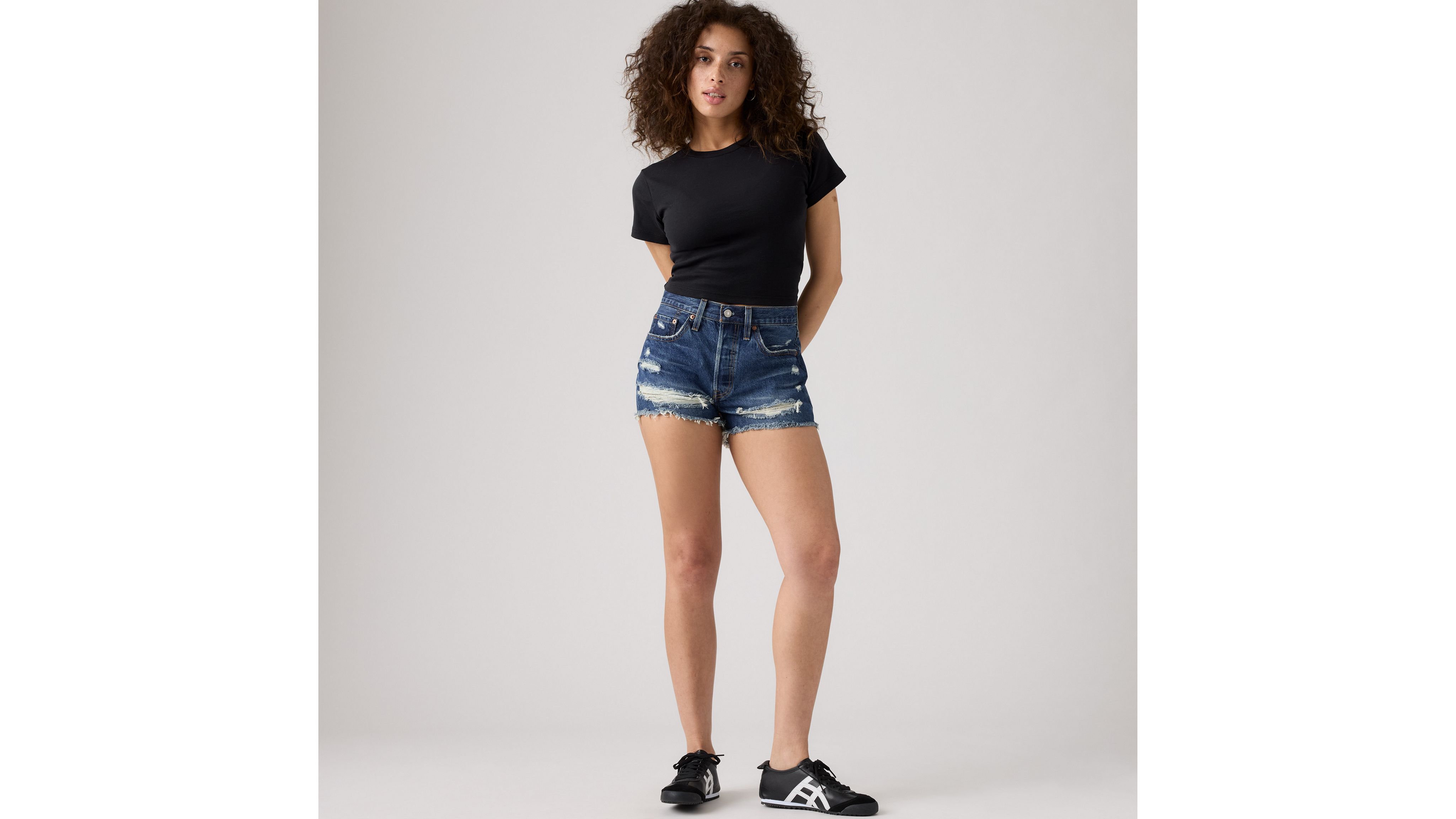 

Женские шорты 501 Original Fit с высокой талией Levi's, Blame Game - Dark Wash