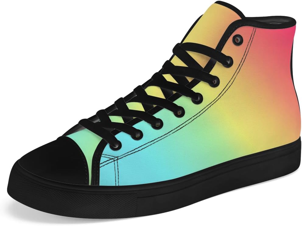 

Кроссовки на высокой подошве унисекс с градиентом, женские и мужские, текстильные, с радугой, шнуровкой, повседневные, идеальные подарки для мужчин и женщин Chebing, синий