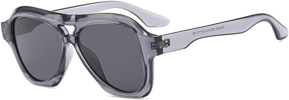 

Модные солнцезащитные очки с двойной перемычкой для женщин, ретро-очки с двойными линзами, цветные, с защитой от УФ-излучения UV400, для мужчин, в стиле панк TYUVIVO, Gray Gray