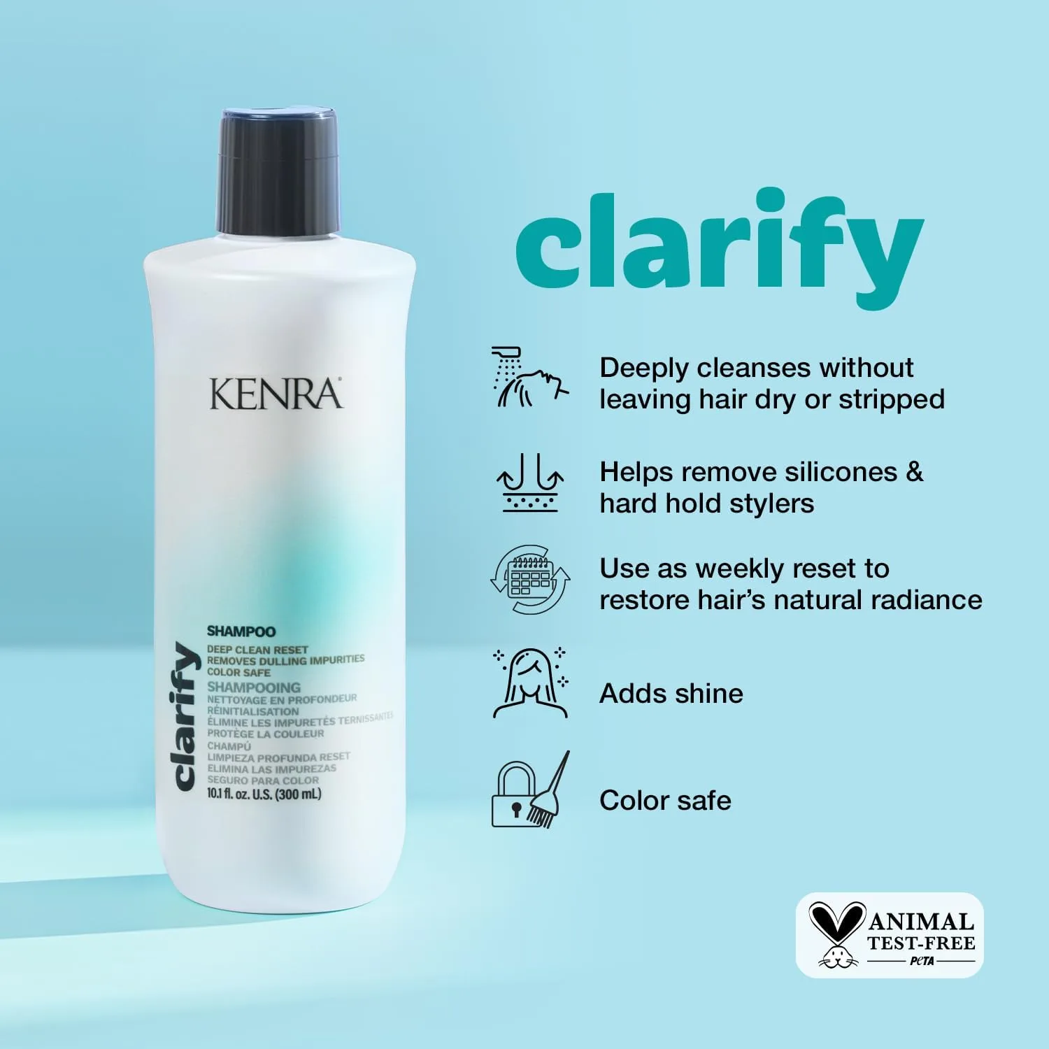 Шампунь Kenra Clarify | Глубокое очищение | Подходит для окрашенных волос | Удаляет омертвевшие клетки и остатки средств для укладки 500 мл (2 шт.) — фото 2