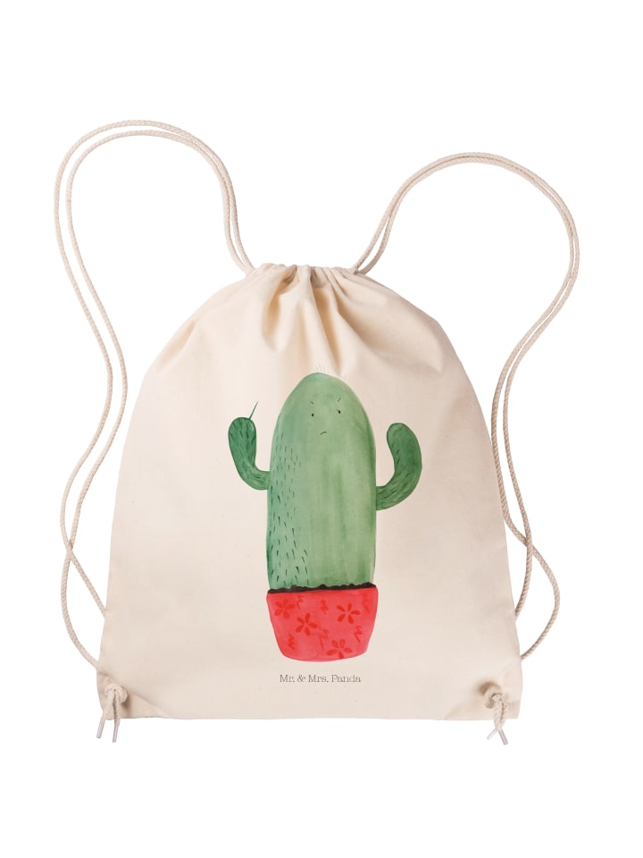 

Mr. & Mrs. Panda Хлопковая сумка с изображением кактуса, без надписи, кремового цвета