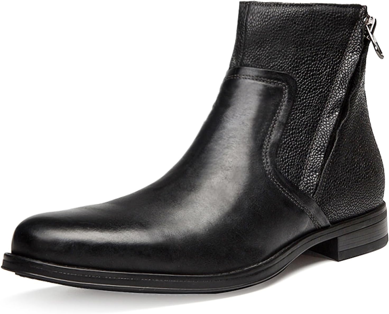 

Мужские классические ретро-ботинки челси с боковой молнией, высокие деловые оксфорды-чукка Abborora, черный