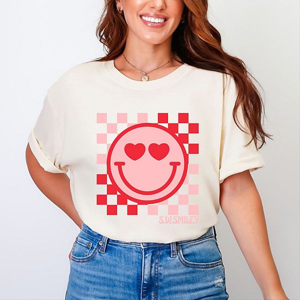 

SWSmiley checkered heart eyes smiley - футболка с принтом, окрашенная в стиле garment dyed Simply Sage Market, Ivory, Зеленый, SWSmiley checkered heart eyes smiley - футболка с принтом, окрашенная в стиле garment dyed Simply Sage Market, Ivory