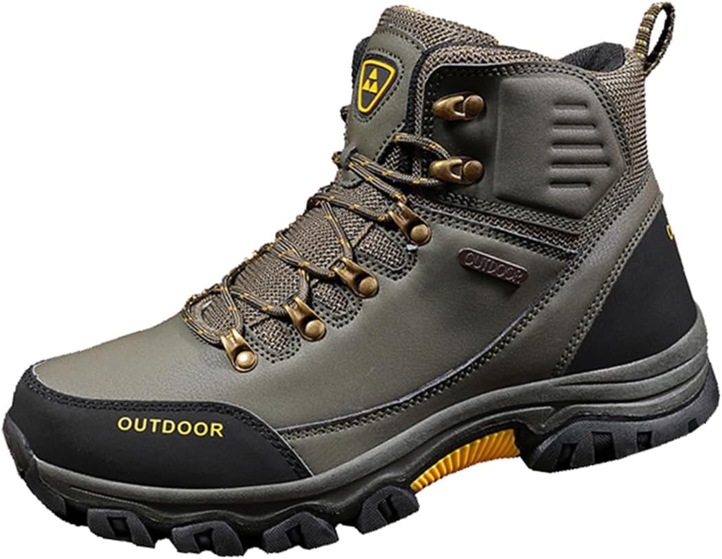 

Мужские дышащие походные ботинки Легкие высокие кроссовки для ходьбы Водонепроницаемые Нескользящие для троп, кемпинга и повседневной носки Lanverth, зеленый