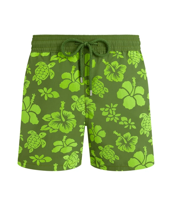 

Плавки, покрытые пушистыми тропическими черепахами Vilebrequin, зеленый