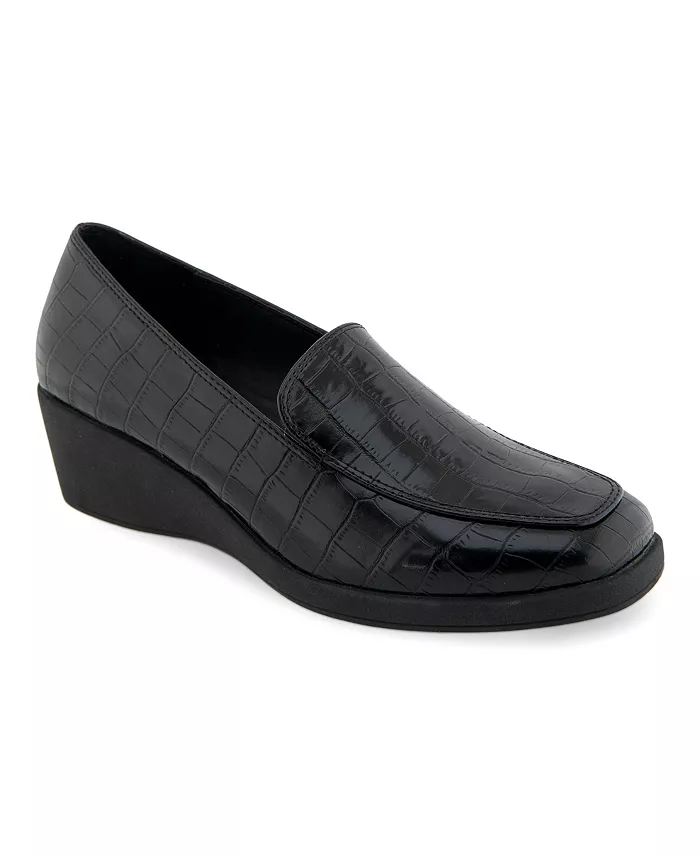 Женские лоферы на тракторной подошве с клиновидным каблуком Aerosoles, черный