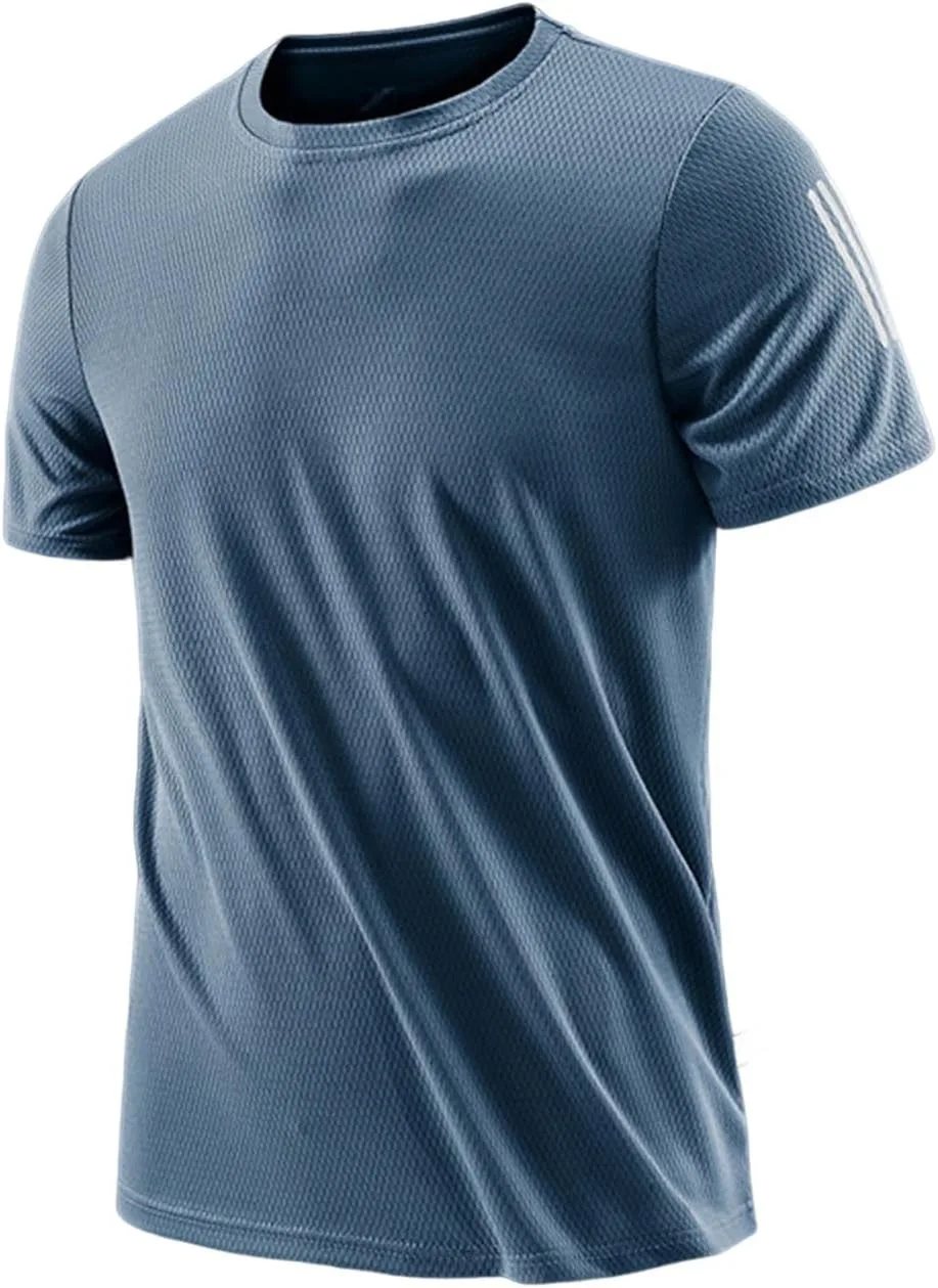 

Футболка с коротким рукавом для мужчин, лето-осень, crewneck, спортивная, для бега, quick dry