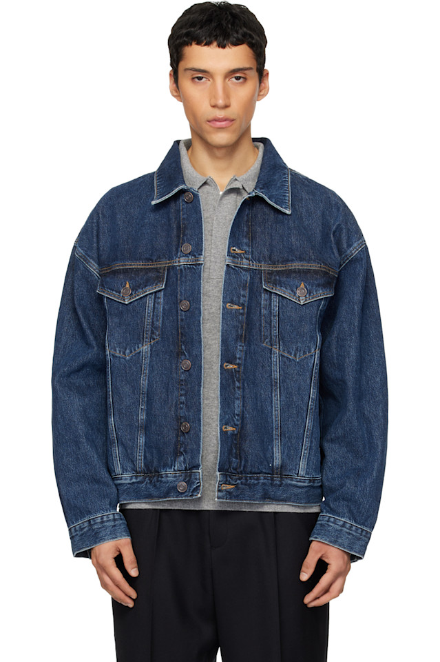 

Agolde Темно-Синяя джинсовая куртка Стефано