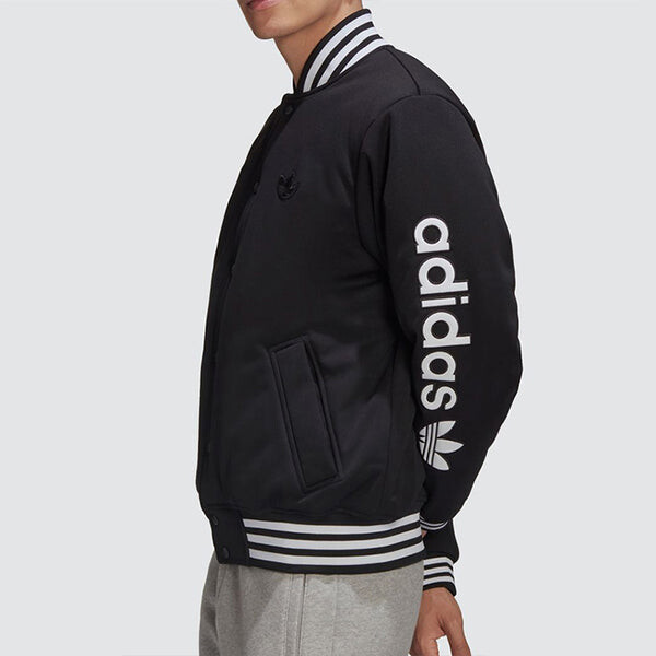 Куртка adidas originals Varsity Bomber Athleisure Casual Sports Jacket Black, черный — фото 4