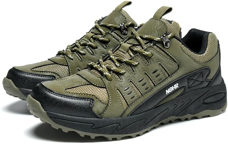 

Мужские кроссовки с круглым носком, дышащие, сетчатые, на шнуровке, для повседневного использования, бега и игр, с нескользящей и легкой подошвой Igzbibg, зеленый