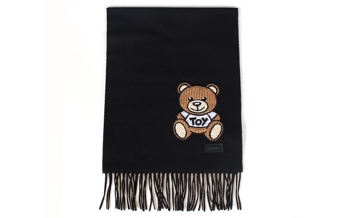 

MOSCHINO Вязаный шарф унисекс черный, Black