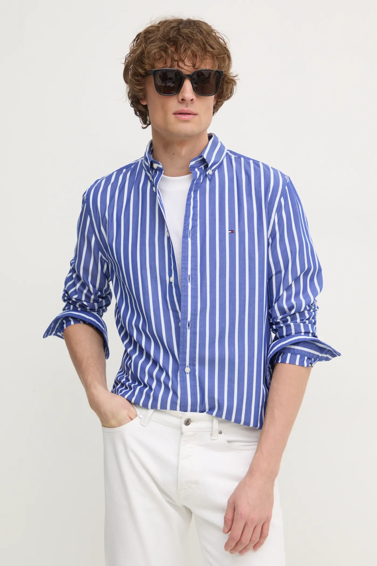 

Хлопковая рубашка Tommy Hilfiger, темно-синий