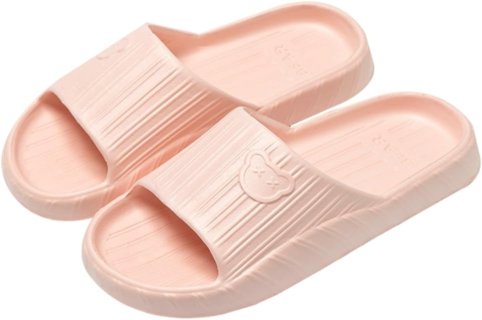 

Летние домашние тапочки для женщин и мужчин, милые шлепанцы для дома, душевые сандалии с мягкой подошвой, противоскользящие, быстро сохнущие, для ванной и улицы Rungion, розовый