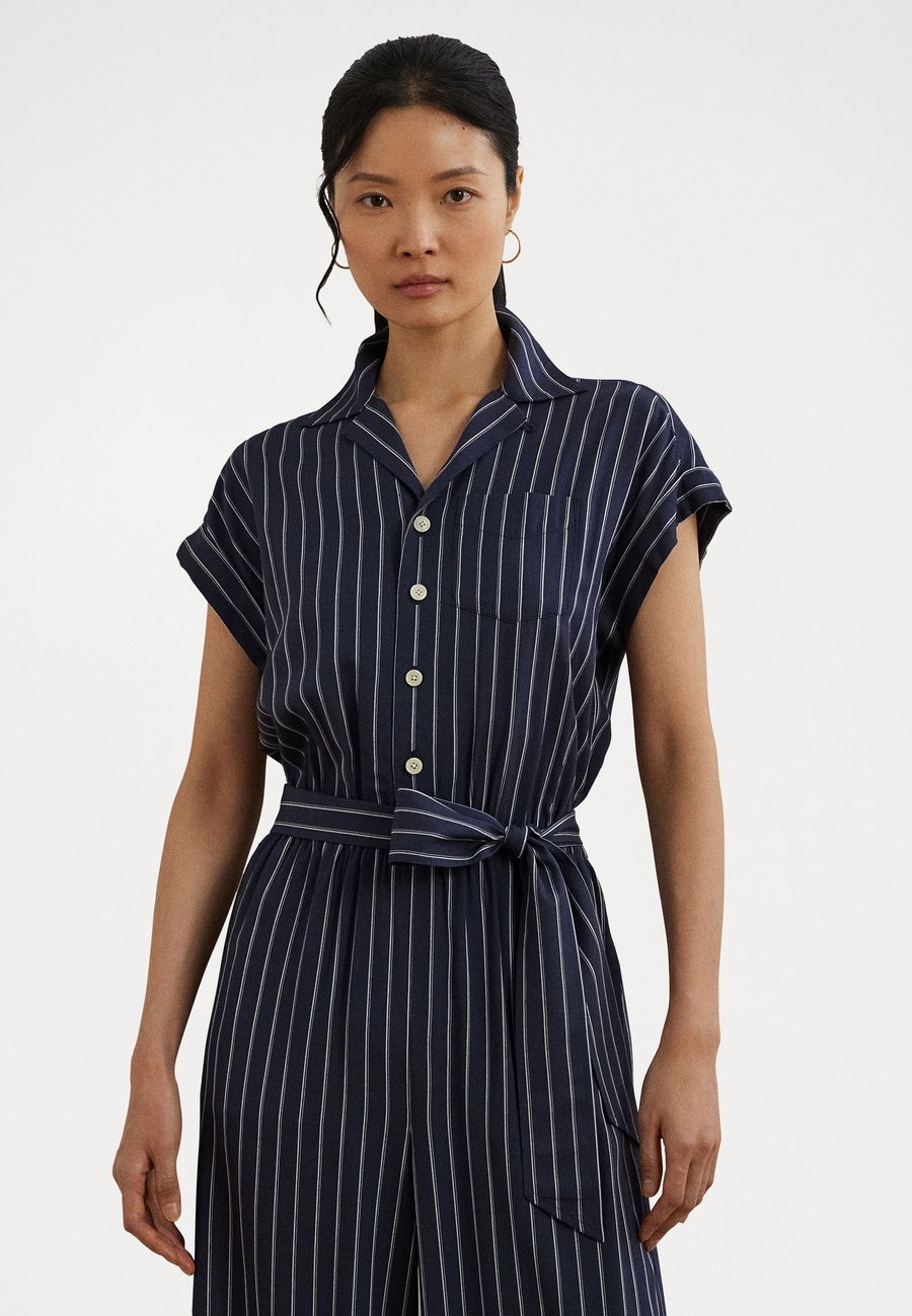 

Комбинезон Lauren Ralph Lauren Petite Striped Belted Twill Wide Leg Jumpsuit, Shadow Navy/White/Dark Blue
