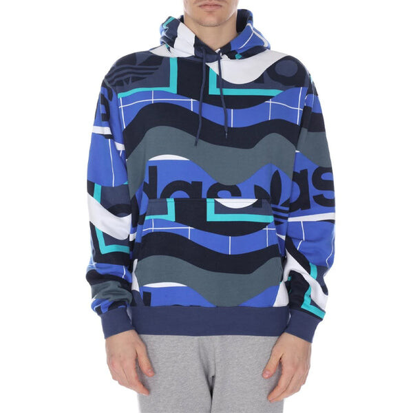 Толстовка adidas originals CATALOG AOP HDY Sports Blue, синий — фото 3
