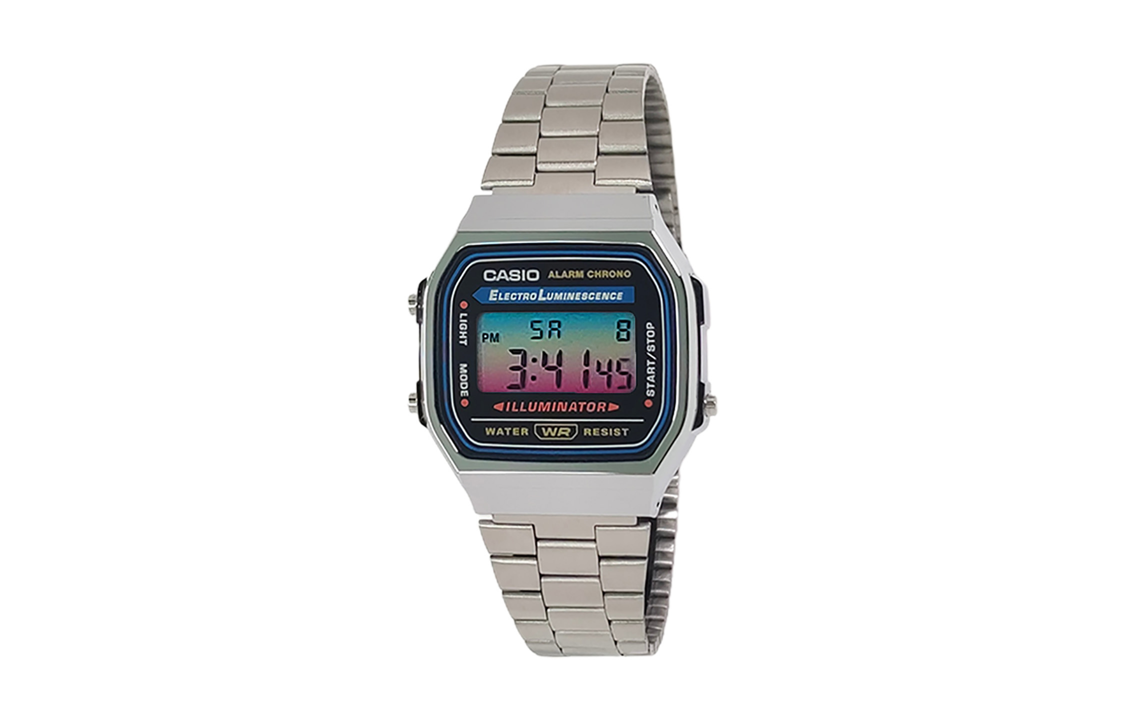 

CASIO Мужские часы Retrofit Series с кварцевым механизмом, стальной браслет, черный циферблат