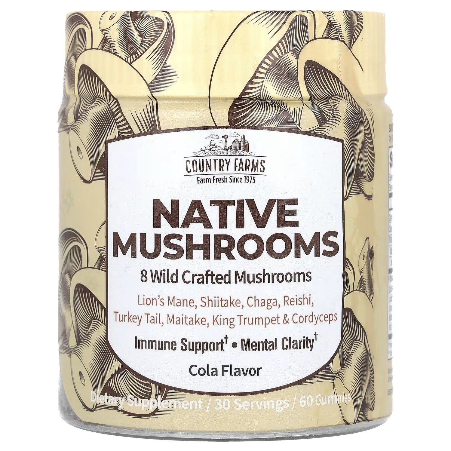 

Добавка Country Farms Native Mushrooms, 60 жевательных конфет