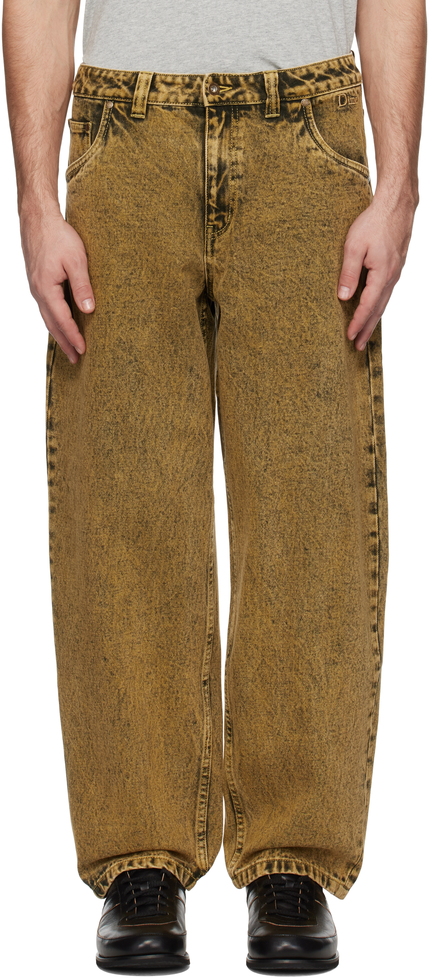

Желтые классические мешковатые джинсы Dime, Overdyed gold