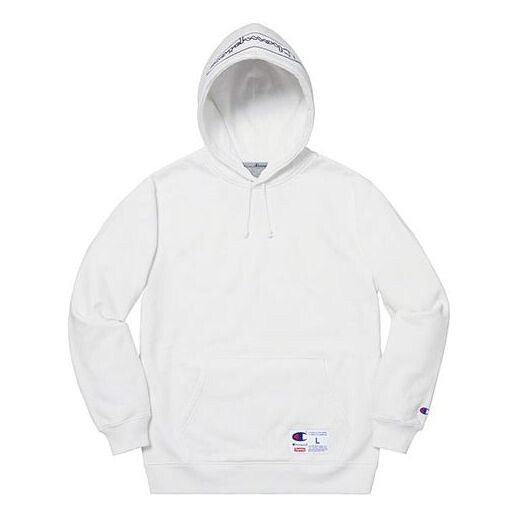 

Толстовка x champion ss19 outline hooded sweatshirt white Supreme, белый