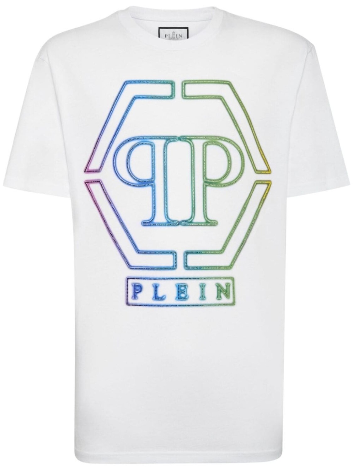 

Philipp Plein футболка с логотипом и стразами, белый