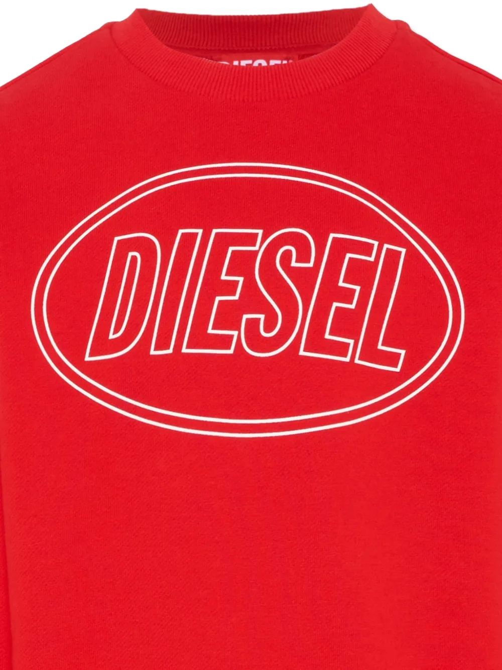 Свитшот с логотипом и круглым вырезом Diesel Kids, красный — фото 3