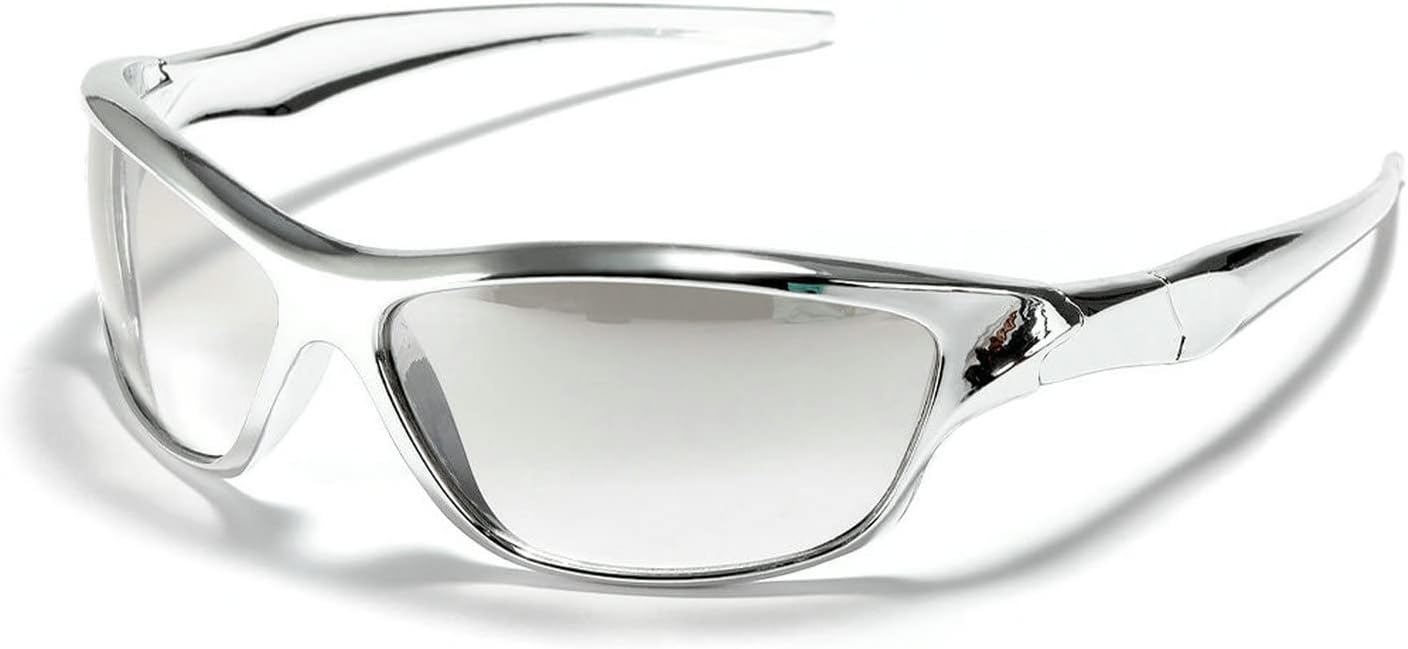 

Спортивные очки COTIA Y2K в стиле панк, для мужчин и женщин, 2023 год, винтажные солнцезащитные очки для активного отдыха, модные очки для велоспорта, защита от ультрафиолета UV400, Silver