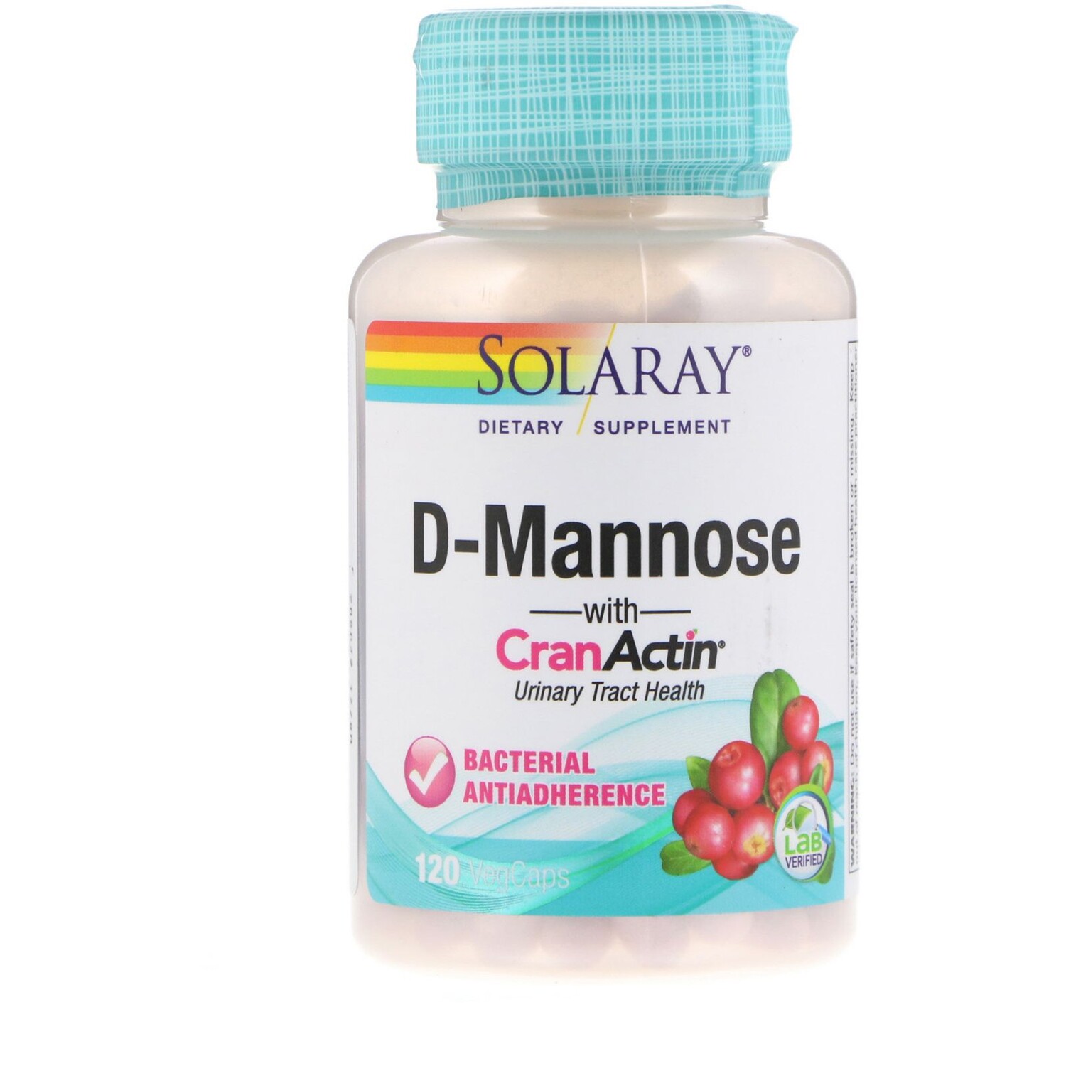 

Solaray D-манноза с CranActin 120 вегетарианских капсул