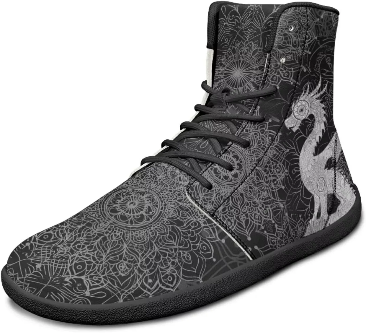 Мужские и женские босоножки Mens Wolves с высоким верхом, минималистичные кроссовки для трейл-раннинга с принтом лошади, босоножки с широкой носочной частью, кроссовки с принтом дракона Glomenade — фото 4